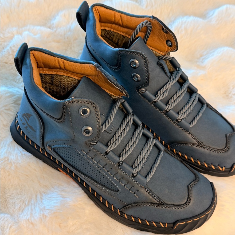 Salkin Men’s Casual High-Top Leather Sneakers – New – Retail $49